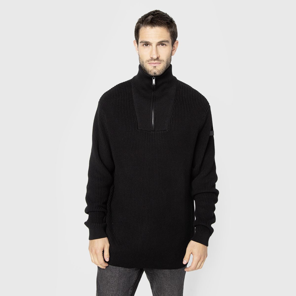 BLACK BUBBA - Chaleco Half Zipper Black Black Bubba