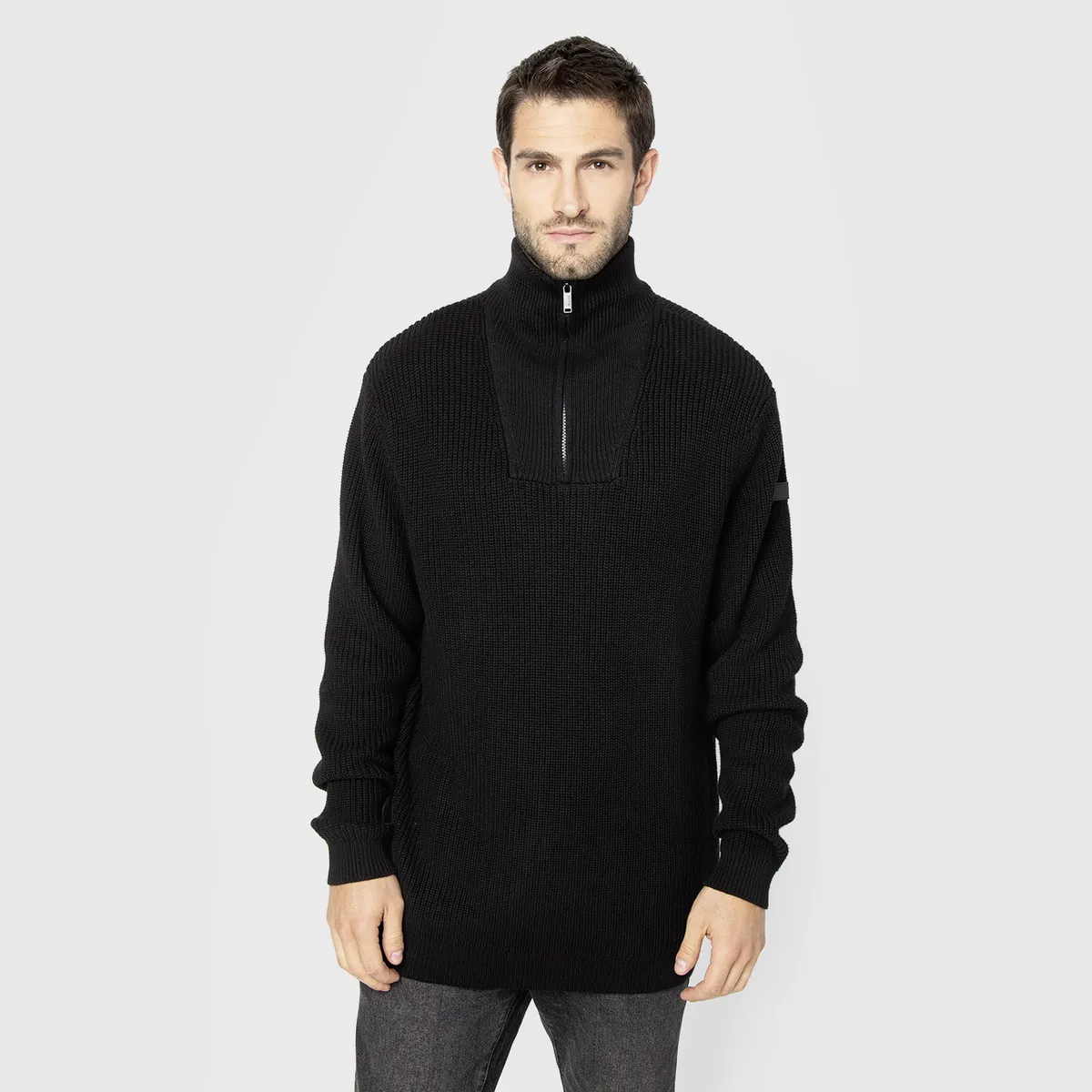 BLACK BUBBA - Chaleco Half Zipper Black Black Bubba