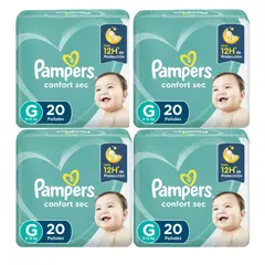 PAMPERS - Pañal Confort Sec X4 G 20 (80 Pañales)