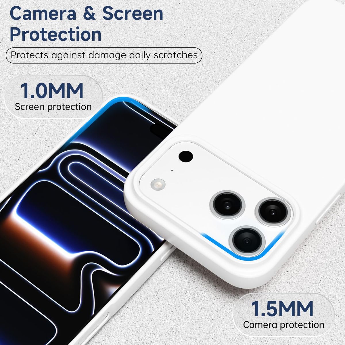 GENERICO - Funda De Silicona Soft Para iPhone 17 Pro - Blanco