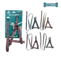 GENERICO - Set de arnés y correa con diseño de onda 25cm120cm Color Azul