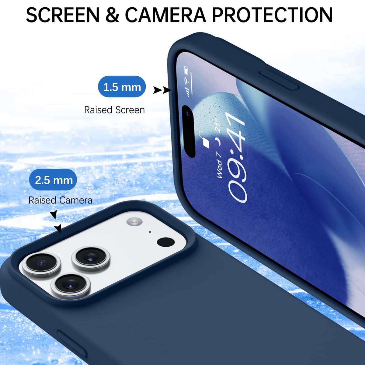 GENERICO - Funda De Silicona Soft Para iPhone 17 Pro Max - Azul