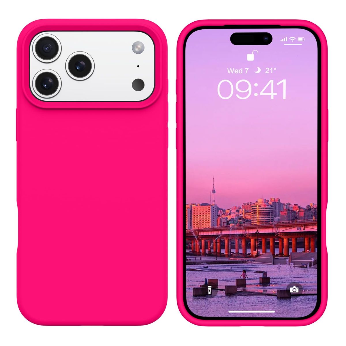 GENERICO - Funda De Silicona Soft Para iPhone 17 Pro Max - Fucsia