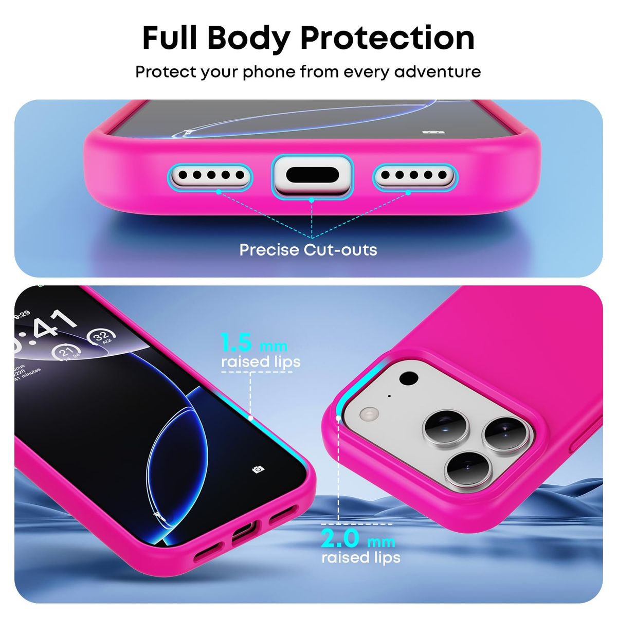 GENERICO - Funda De Silicona Soft Para iPhone 17 Pro Max - Fucsia