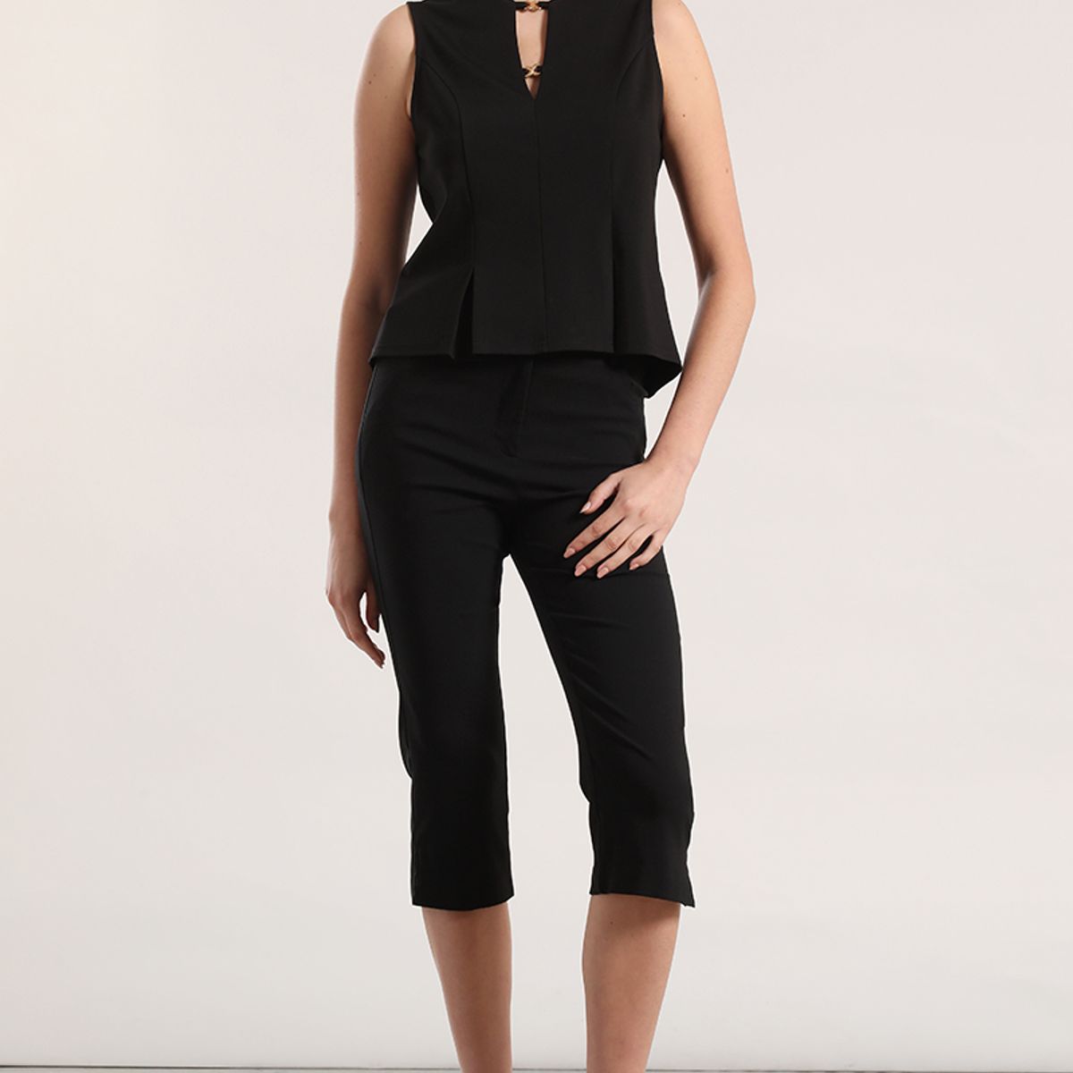LIOLA - Top aplicación metálica liola mujer negro
