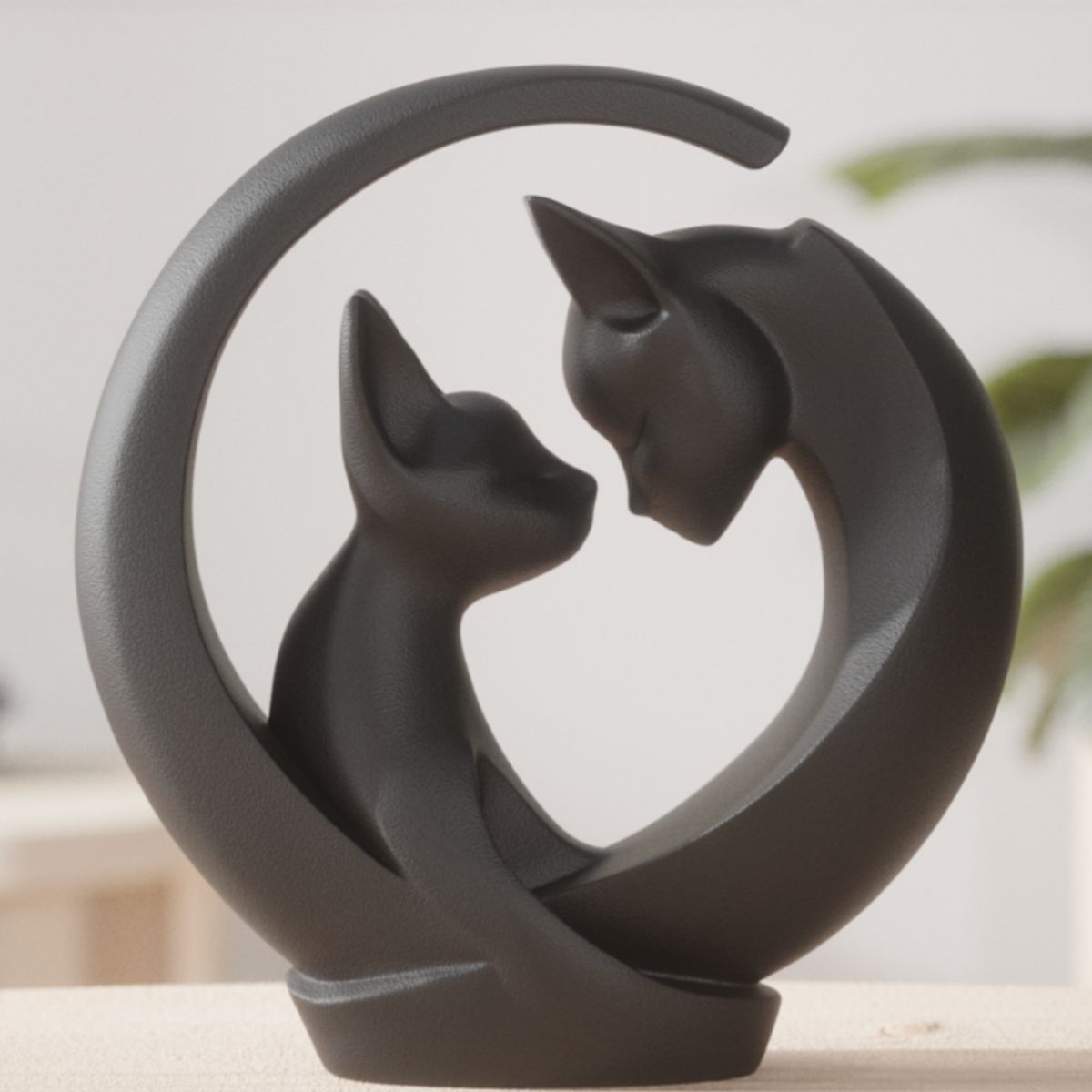 GENERICO - Figura Decoración- Escultura Abrazo Felino Creciente