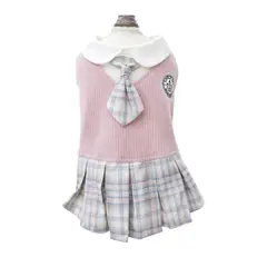 SUKEA - Vestido De Verano Ropa Para Mascotas Falda Con Vuelos Rosa XL
