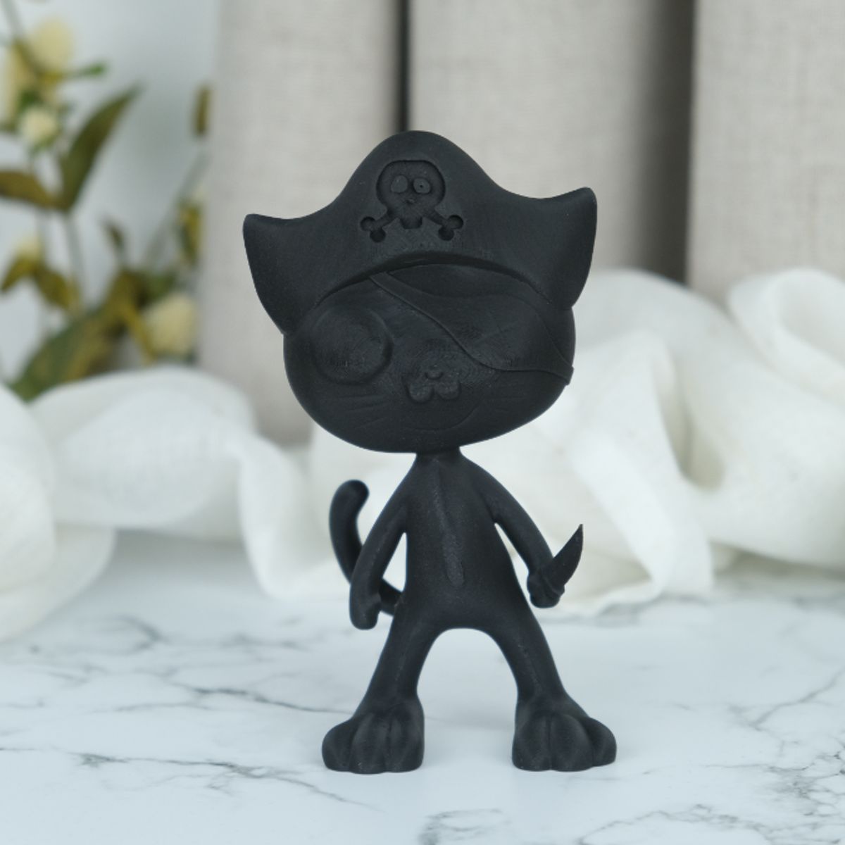 GENERICO - Figura Decoración- Escultura Gato Pirata