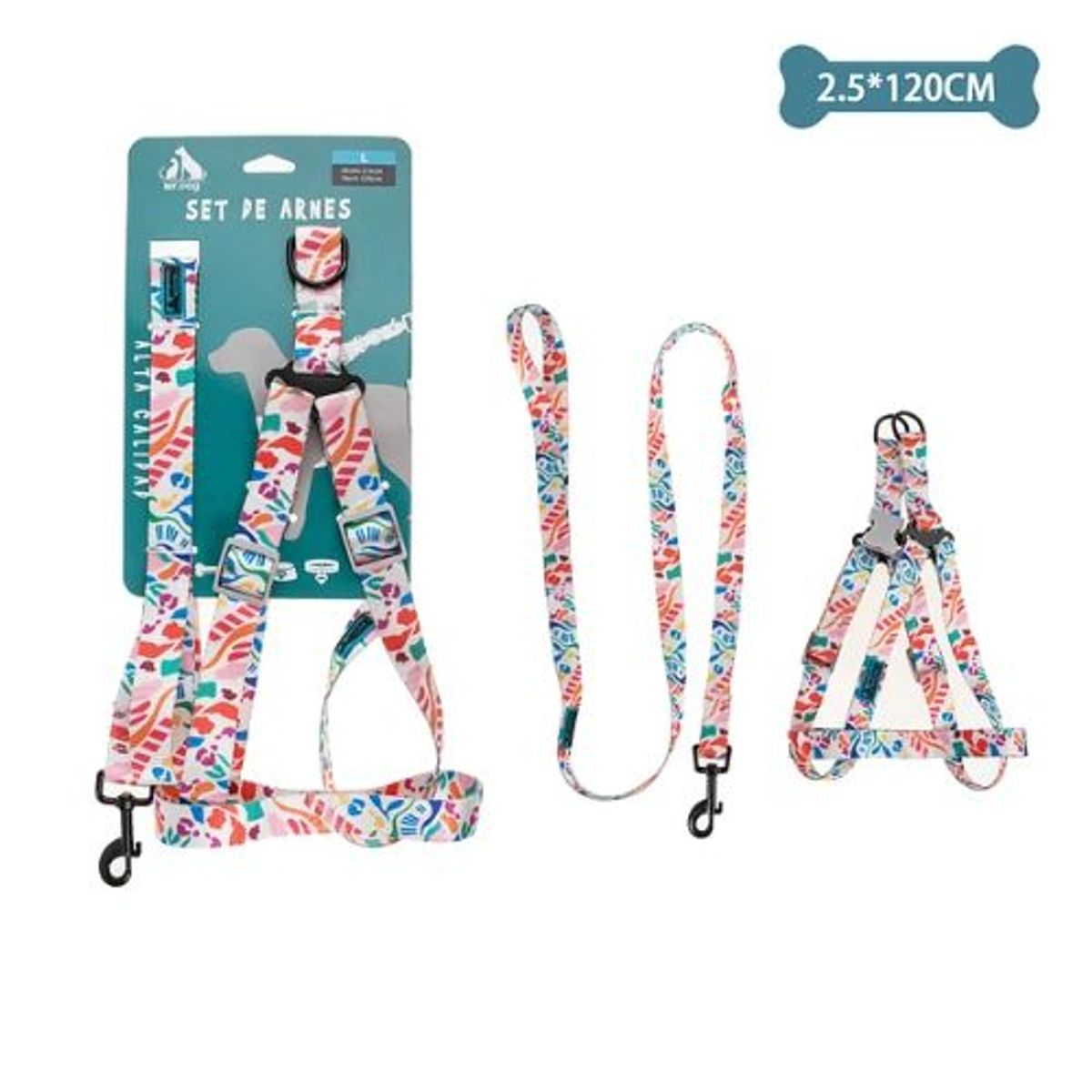 GENERICO - Set de arnés y correa 25cm120cm