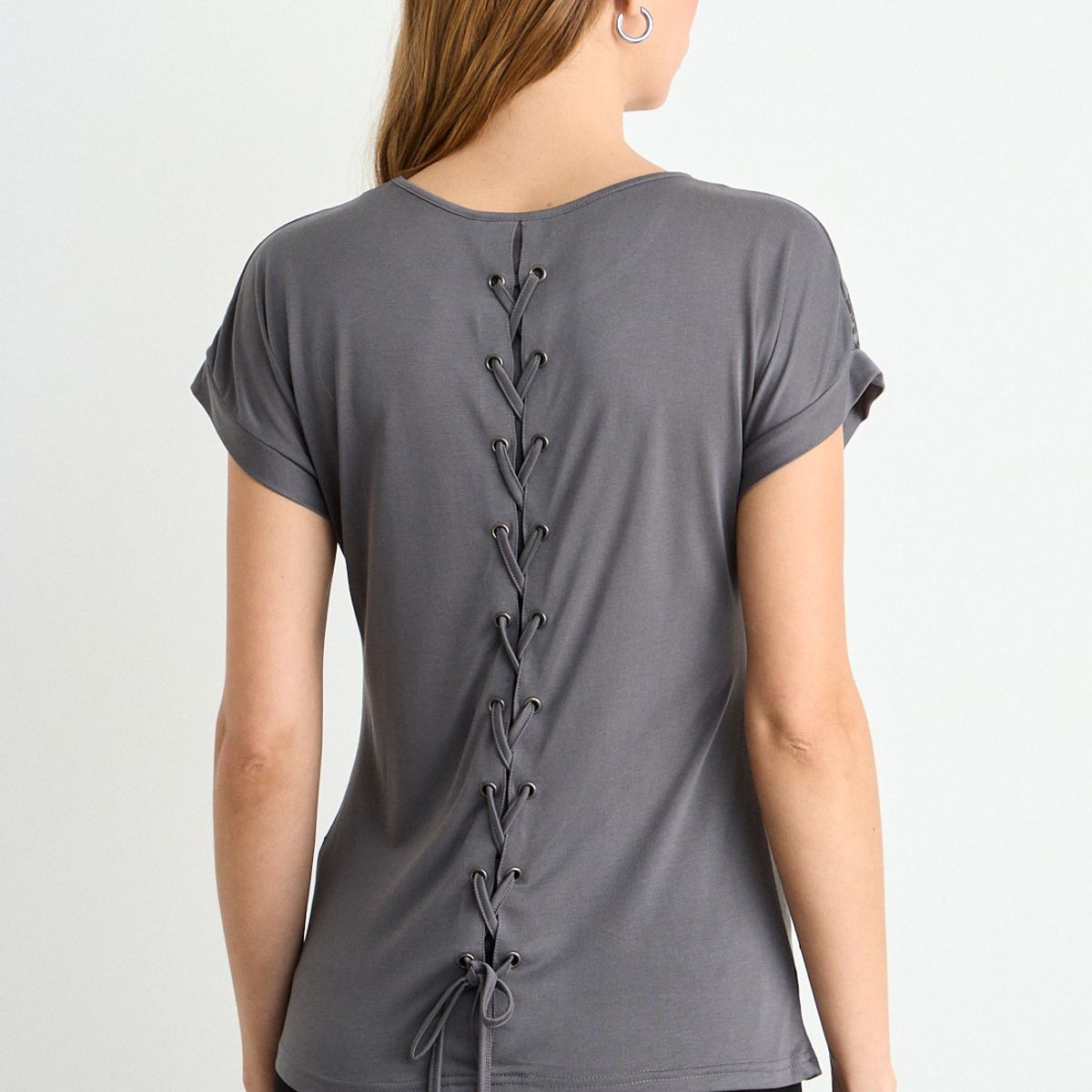 IO - Polera Estampada Mujer Gris Io