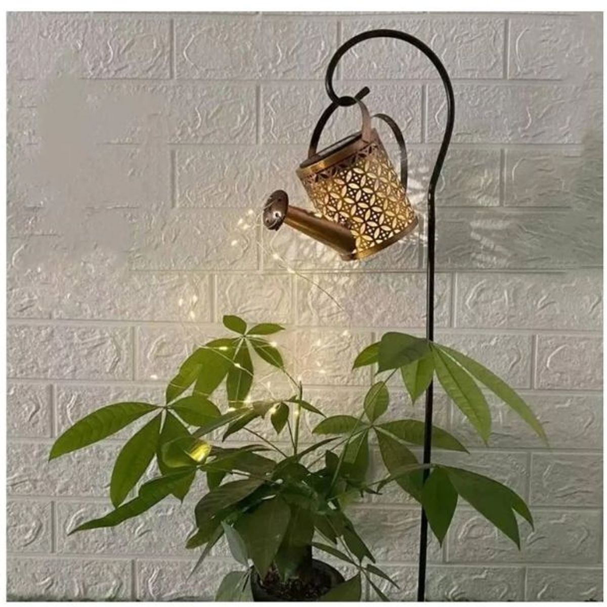 GENERICO - Regadera Cobre Luz Solar Jardín Led Luz Calida