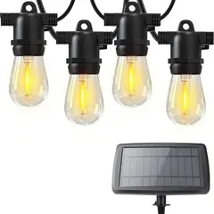 GENERICO - Guirnalda Panel Solar Con 10 Ampolletas Led 10 Metros Luces