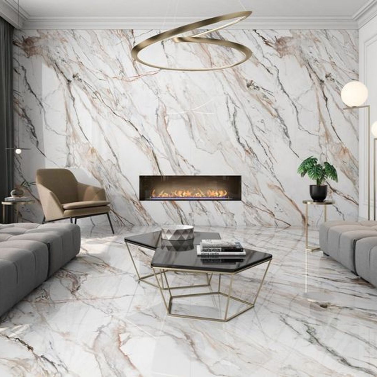 Porcelanato 60×120 cm Dallas Marmolado 2.16 m2, marca GENERICO - Foto 2