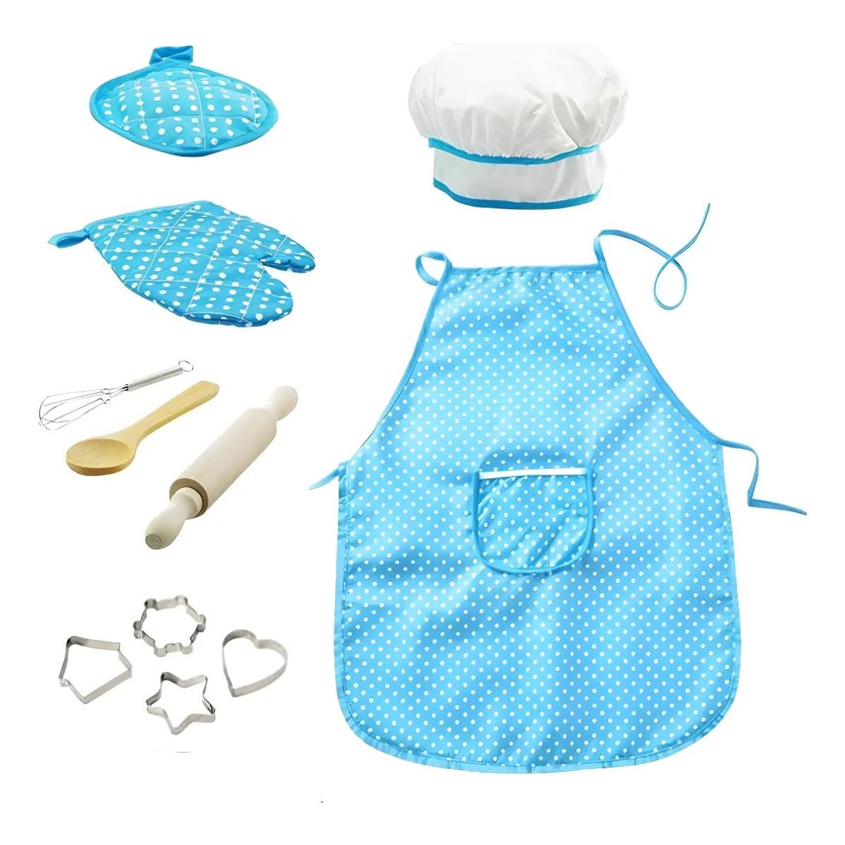 GENERICO - Set disfraz juego chef de cocina para niños 11unds