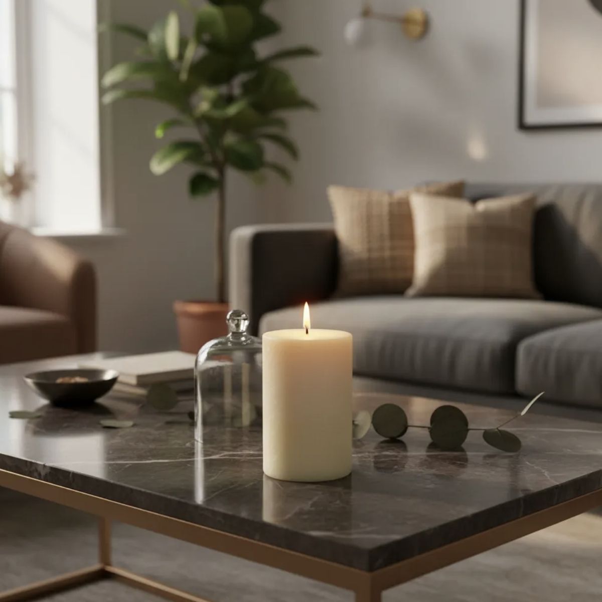 HAOKIDS - Velas de soja Pack 2 unidades lisas cilíndricas estilo Contemporáneo 8 cm color Marfil & Blanca