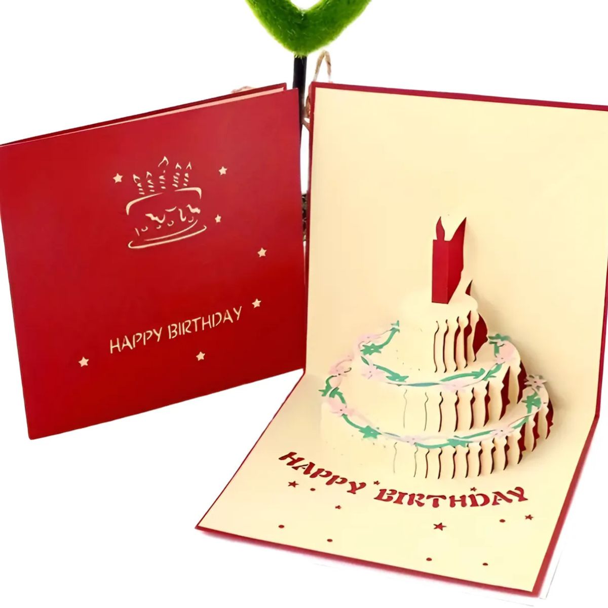SUKEA - Tarjetas De Cumpleaños Musicales En 3d Felicitación Regalo Rojo