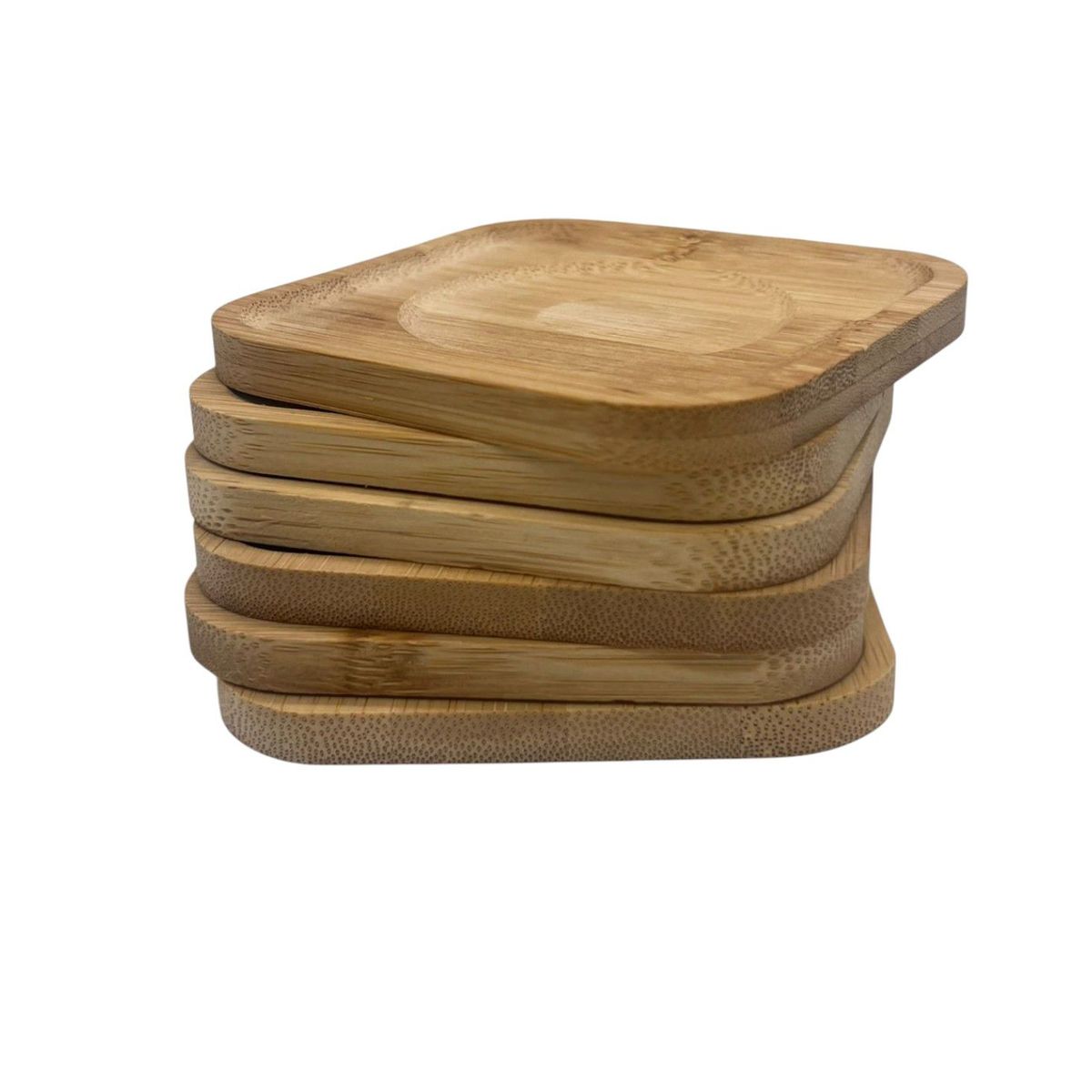 GENERICO - Set De 6 Posavasos Madera Diseño Clasico Pack 6 Posavaso