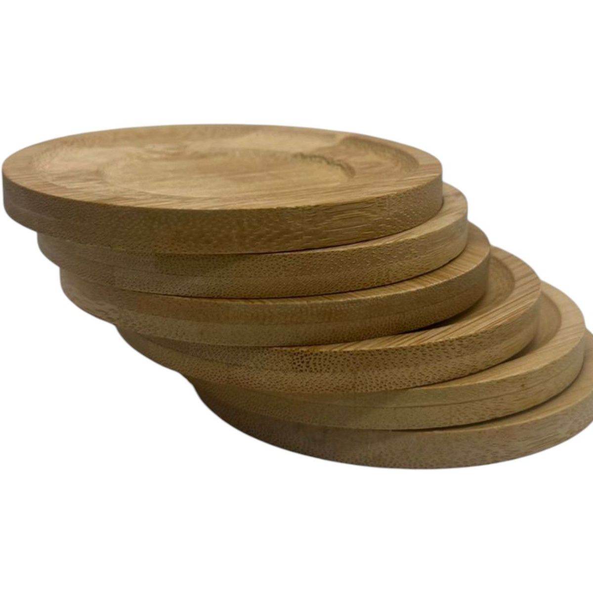 GENERICO - Set De 6 Posavasos Madera Diseño Clasico Pack 6 Posavaso