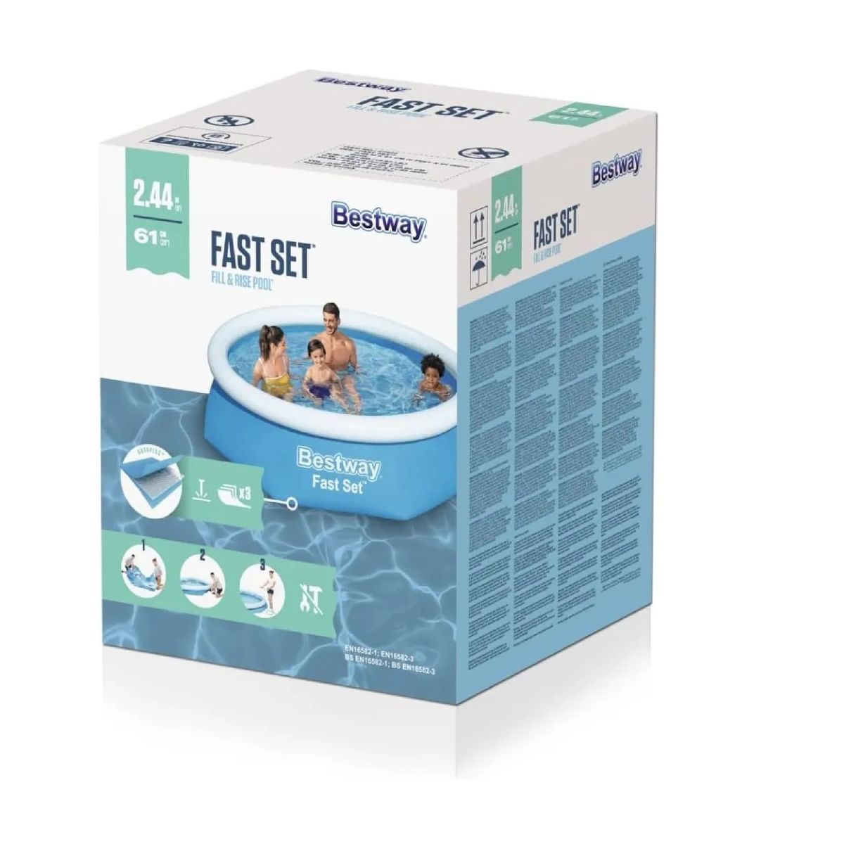 BESTWAY - Piscina Inflable Circular Bestway 244cmx61cm Fast Set Azul