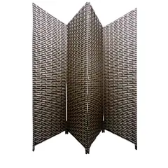 OEM - Biombo De Madera Resistente 4 Paneles Ladrillo 180cmx180cm