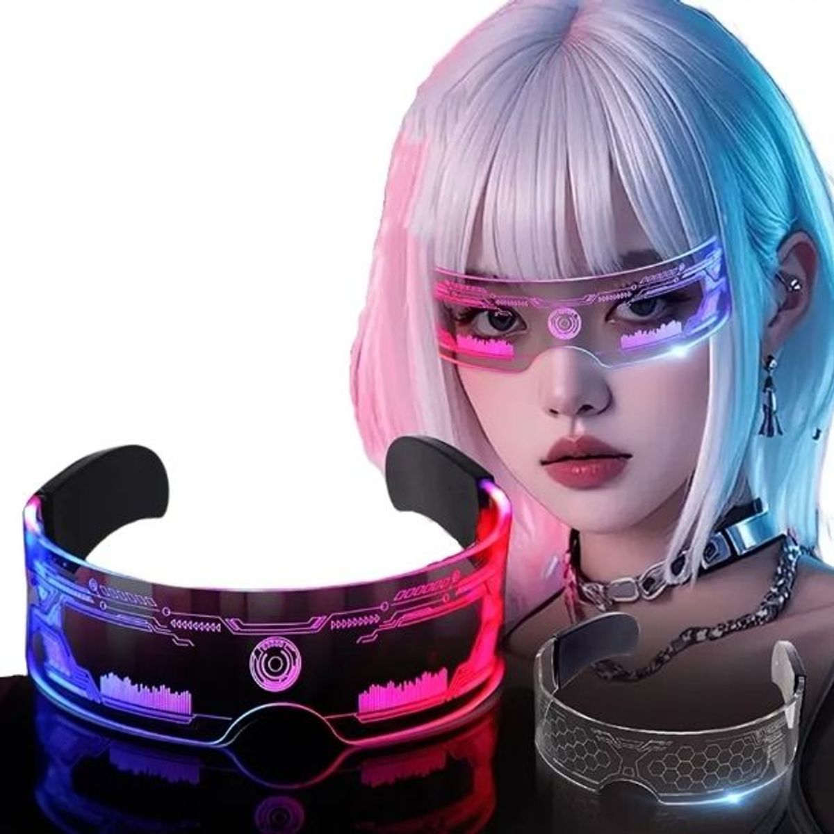 GENERICO - Lente Show Robot Top Anteojo Premium Iron Future Eventos Multicolor Diseño Cotillón