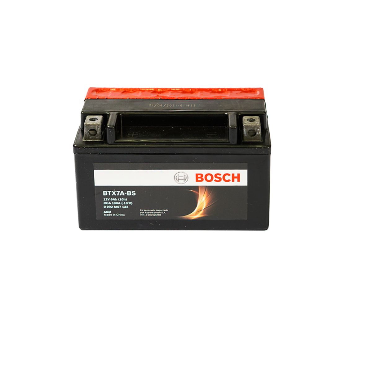 BOSCH - Batería Bosch Moto 12v 6ah Btx7a-bs / Ytx7a-bs + Izquierdo 100 CCA