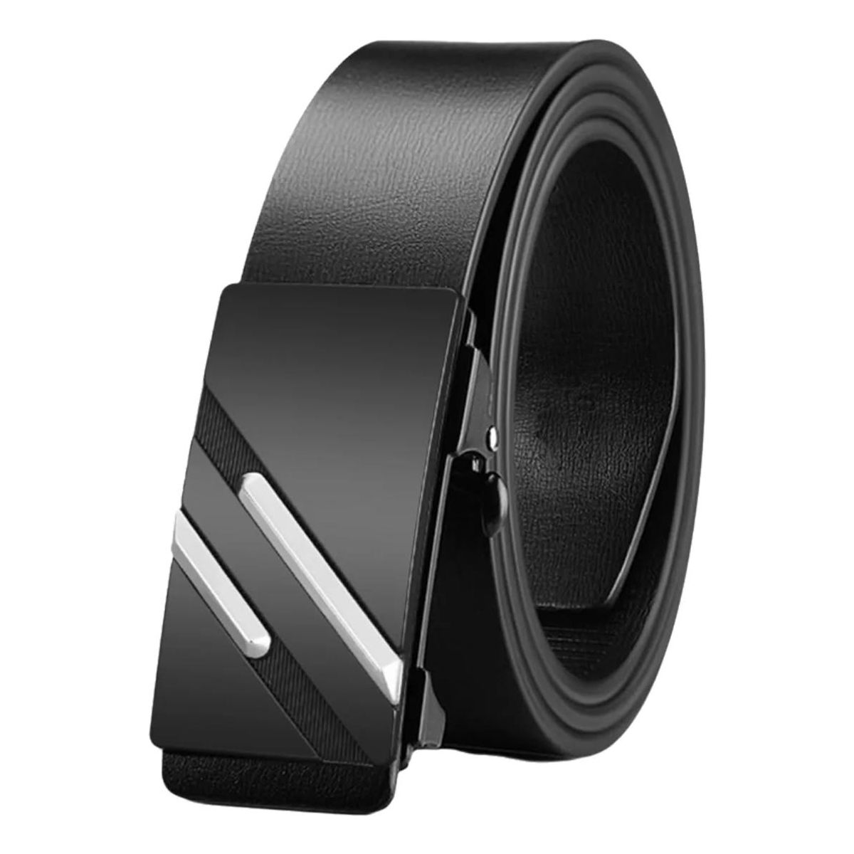 Cinturón hombre de cuero con hebilla automática 125cm Viene en la caja, marca GENERICO - Foto Principal