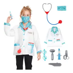 GENERICO - Set disfraz de doctor con accecorios 3 a 6 años niños