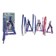 GENERICO - Set de arnés y correa diseño de cielo estrellado 20cm color Azul