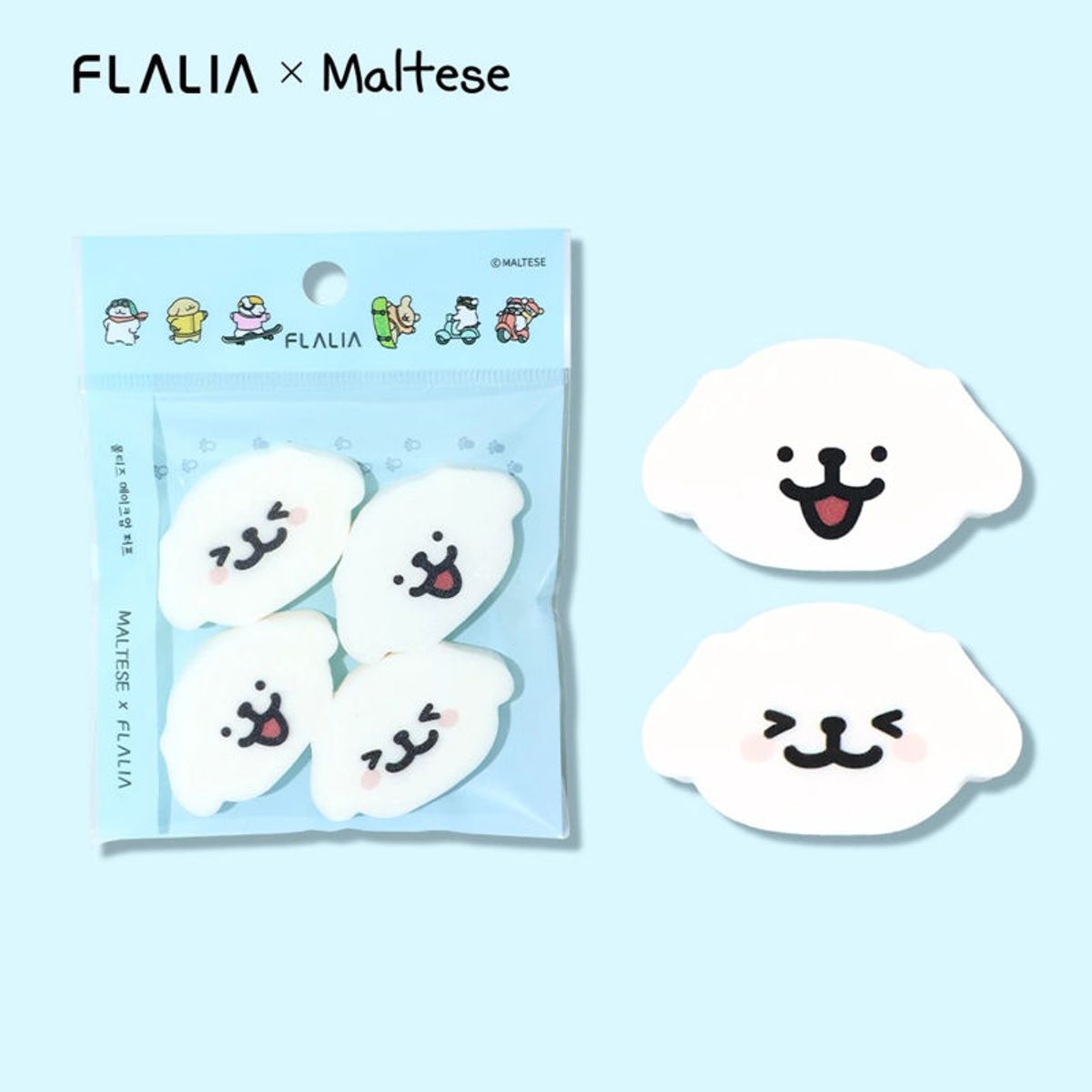 FLALIA - Esponjas Maquillaje Maltese Die-Cut 4 Pack  Suaves y Precisas
