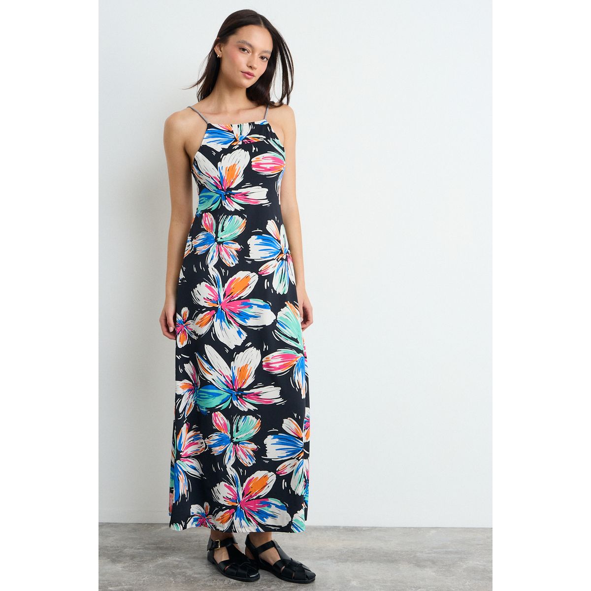 IO - Vestido Fantasia Largo Mujer Negro Io