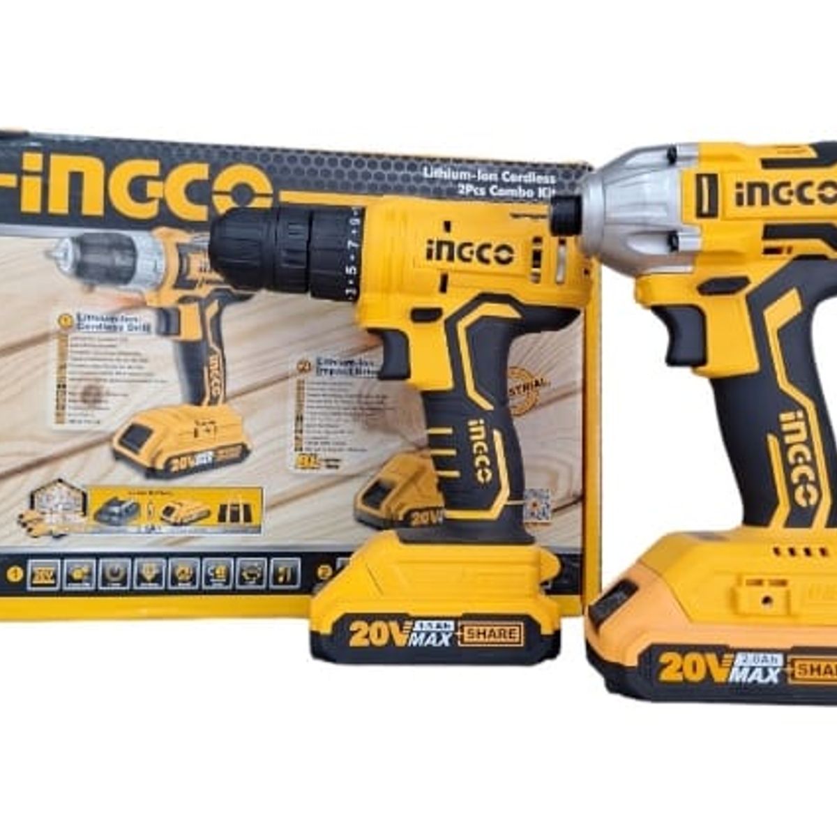 INGCO - Kit Taladro + Atornillador Impacto 20v Ingco Ckli2006