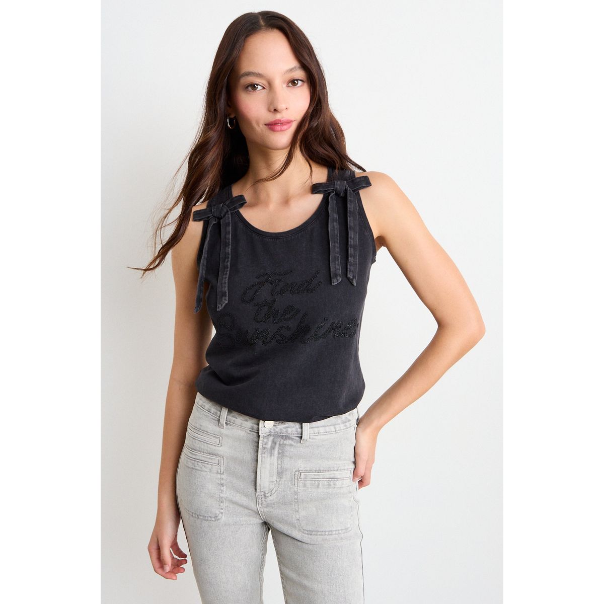 IO - Polera Estampada Mujer Gris Io