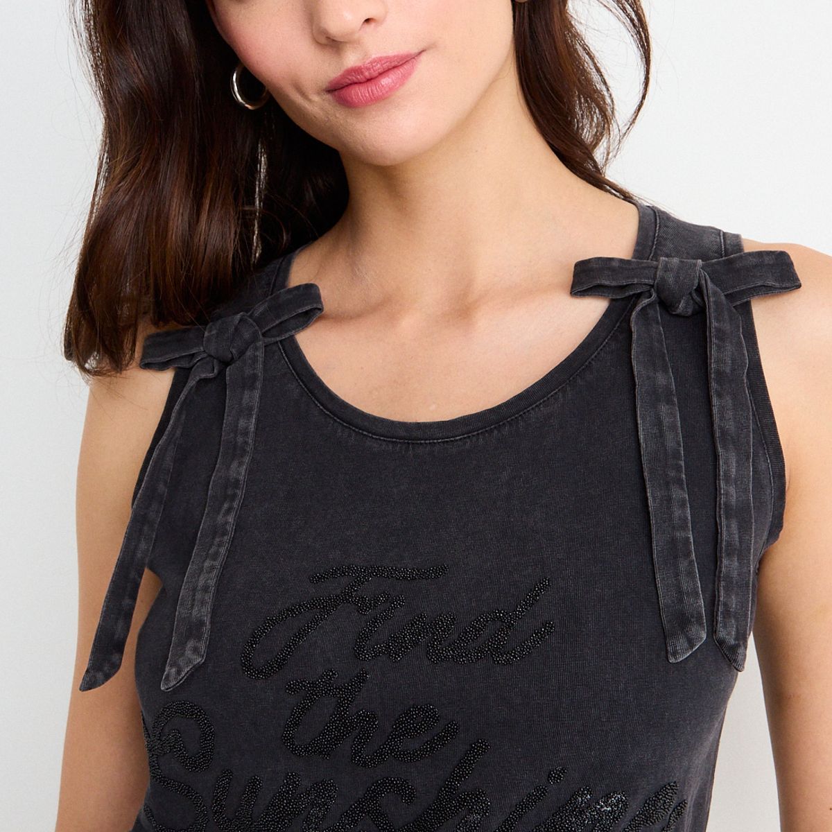 IO - Polera Estampada Mujer Gris Io