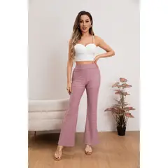 LIKE SHOP - Pantalón Flare Playero Mujer Broderie Juvenil Verano 5007