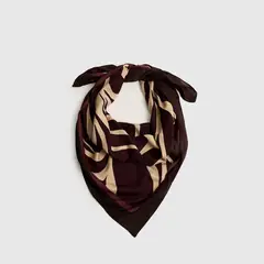 LOUNGE - Pañuelo Mujer Cuadrado Hojas Abstractas 100 X 100 Cm