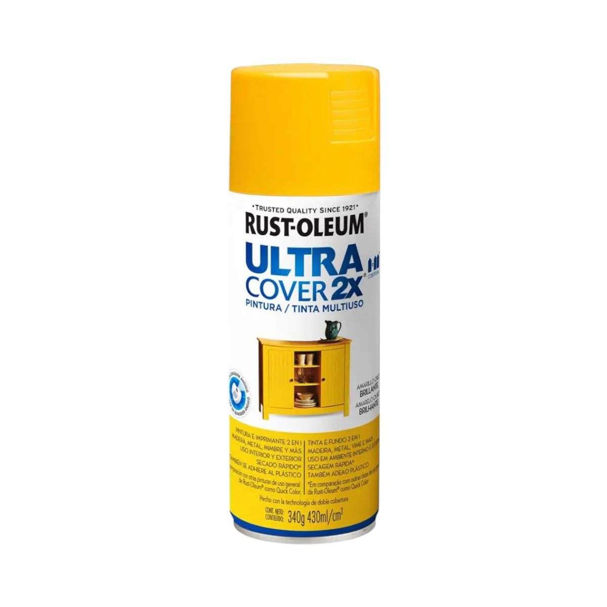 RUST OLEUM - Pintura Ultra Cover 2X Amarillo Oro Brillante 430ml
