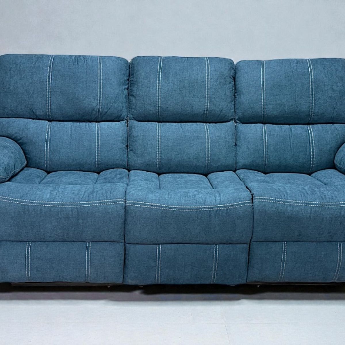 GENERICO - SOFA RECLINABLE ELECTRICO RELAXLINE 3 CUERPOS AZUL CON PUERTO USB