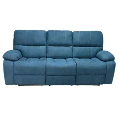 GENERICO - SOFA RECLINABLE ELECTRICO RELAXLINE 3 CUERPOS AZUL CON PUERTO USB