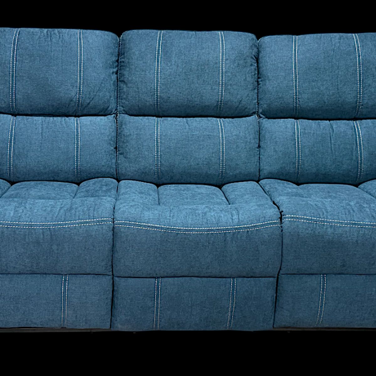 GENERICO - SOFA RECLINABLE ELECTRICO RELAXLINE 3 CUERPOS AZUL CON PUERTO USB