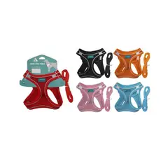 GENERICO - Set de arnés y correa talla L Color Rojo