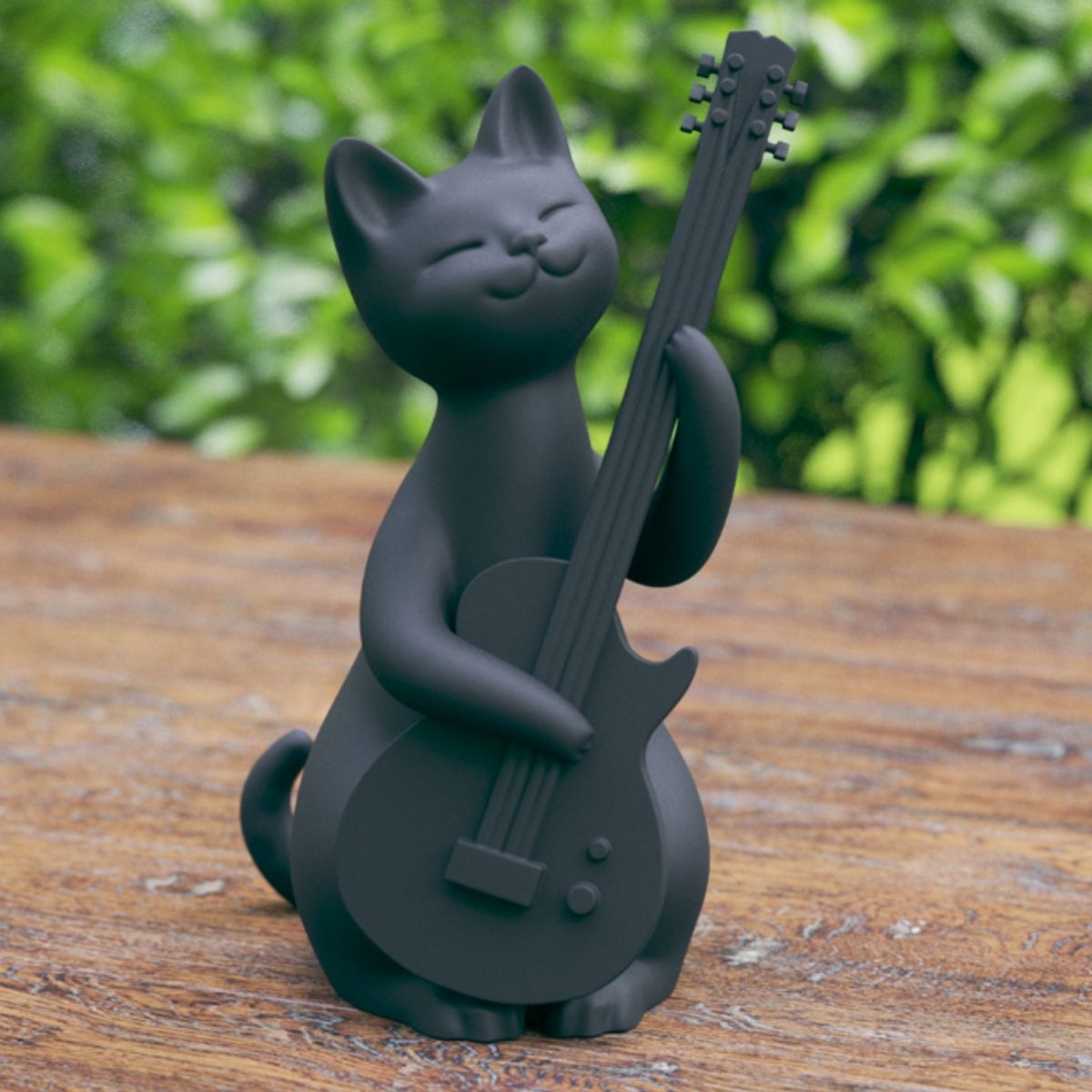 GENERICO - Figura Decoración- Escultura Gato Rockstar