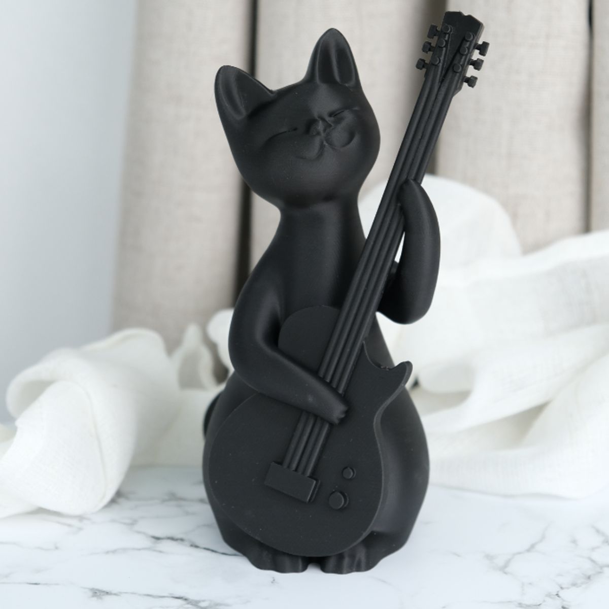 GENERICO - Figura Decoración- Escultura Gato Rockstar