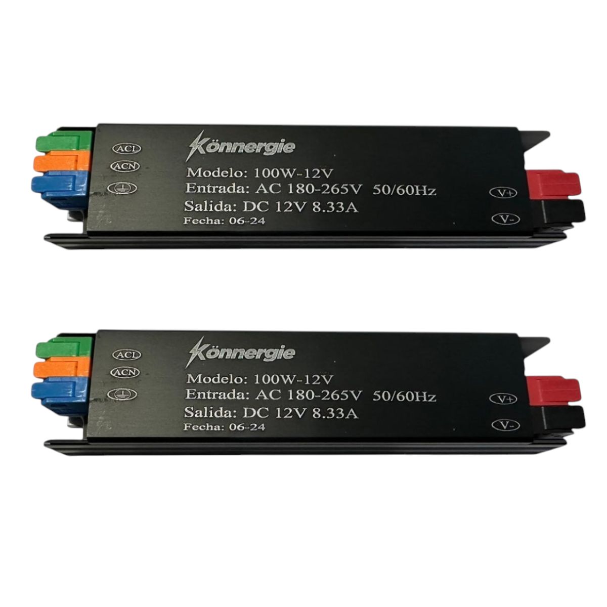 2 Fuentes de Poder 12V 8.33A 100W IP20 Conexión Rápida, marca GENERICO - Foto Principal