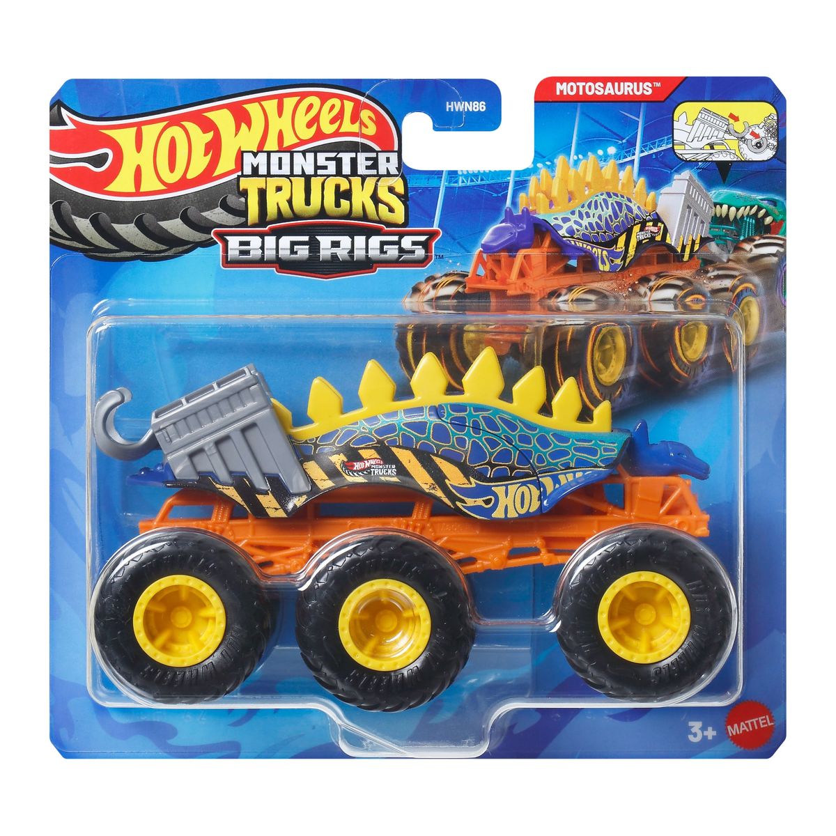 HOT WHEELS - Hot Wheels Camiones Remolque Escala 1:64 - Motosaurus