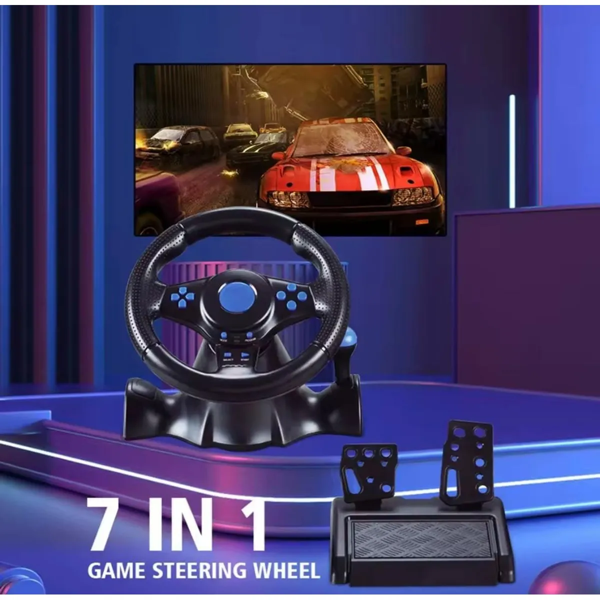 GENERICO - Volante simulador de carreras PC PS4 XBOX ONE Switch