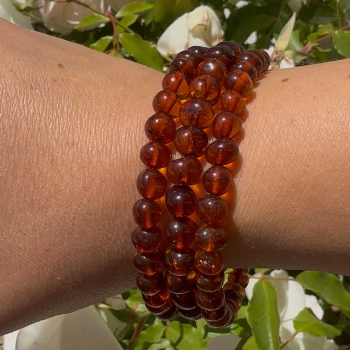 GENERICO - Pulsera De Ámbar Báltico Para Adulto Con Alambre De Memoria