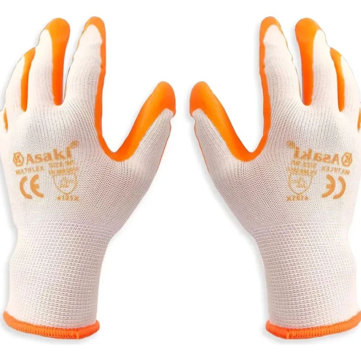 GENERICO - 12 Pares Guantes De Seguridad Tela Elasticada Goma Nitrilo