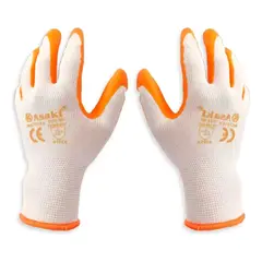 GENERICO - 12 Pares Guantes De Seguridad Tela Elasticada Goma Nitrilo