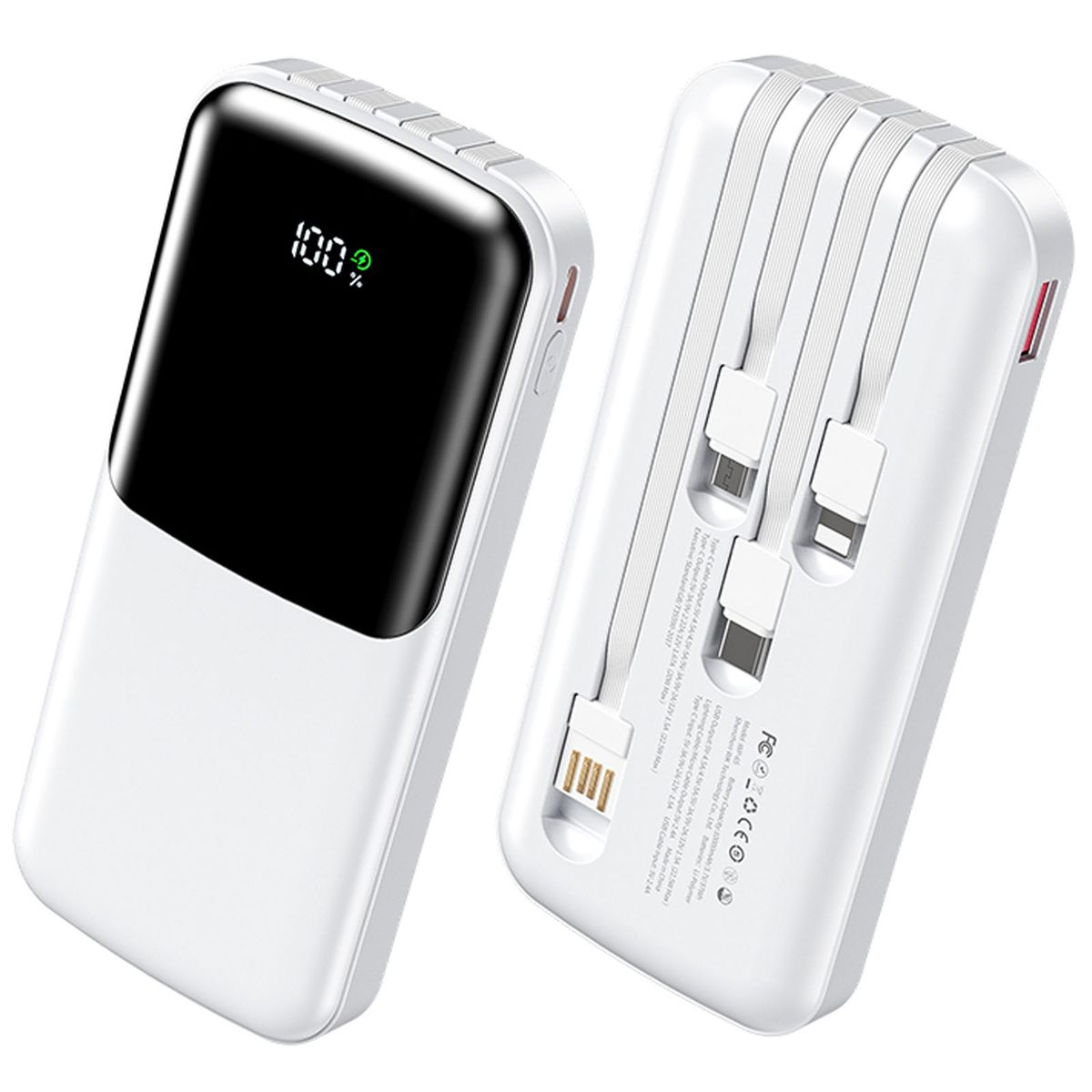 TECNOLAB - Bateria Externa Power Bank Carga Rapida 10000ma TL780 Blanco